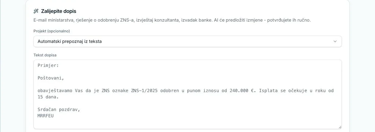 Unos dopisa u pametnog asistenta